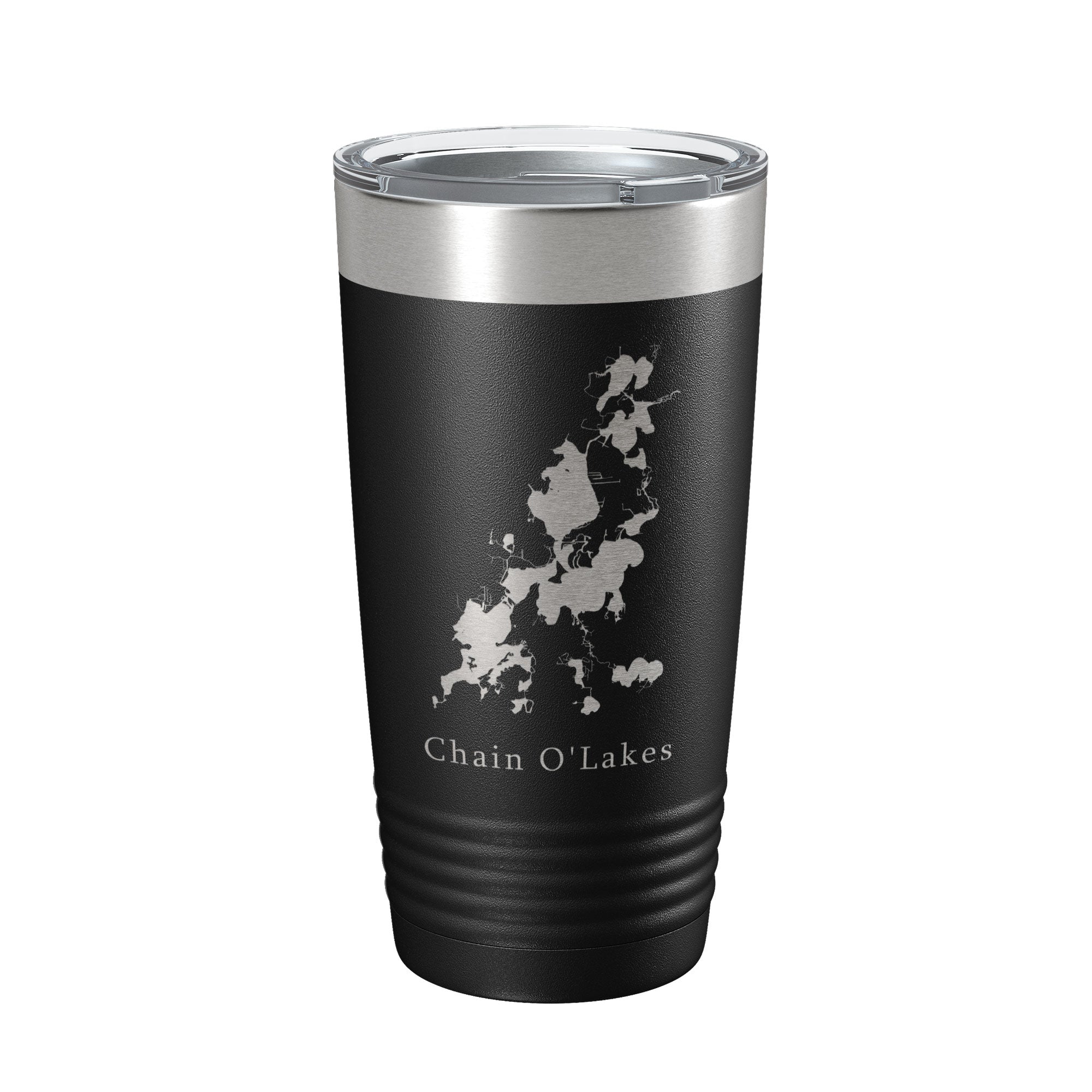 Fox River Chain O'Lakes Map Tumbler Travel Mug Insulated Laser Engraved Coffee Cup Illinois 20 oz