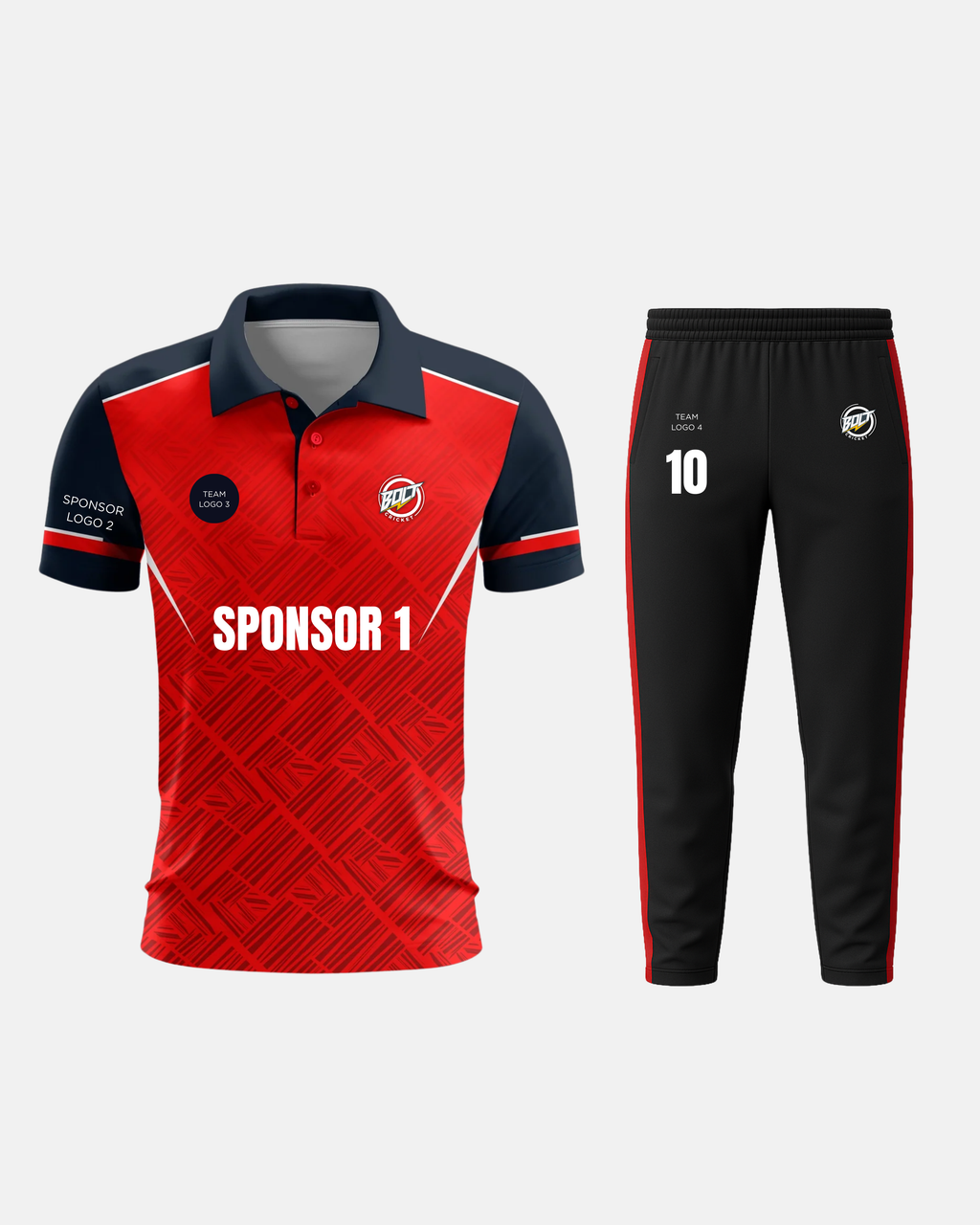 Bolt Custom Team Jersey - Red