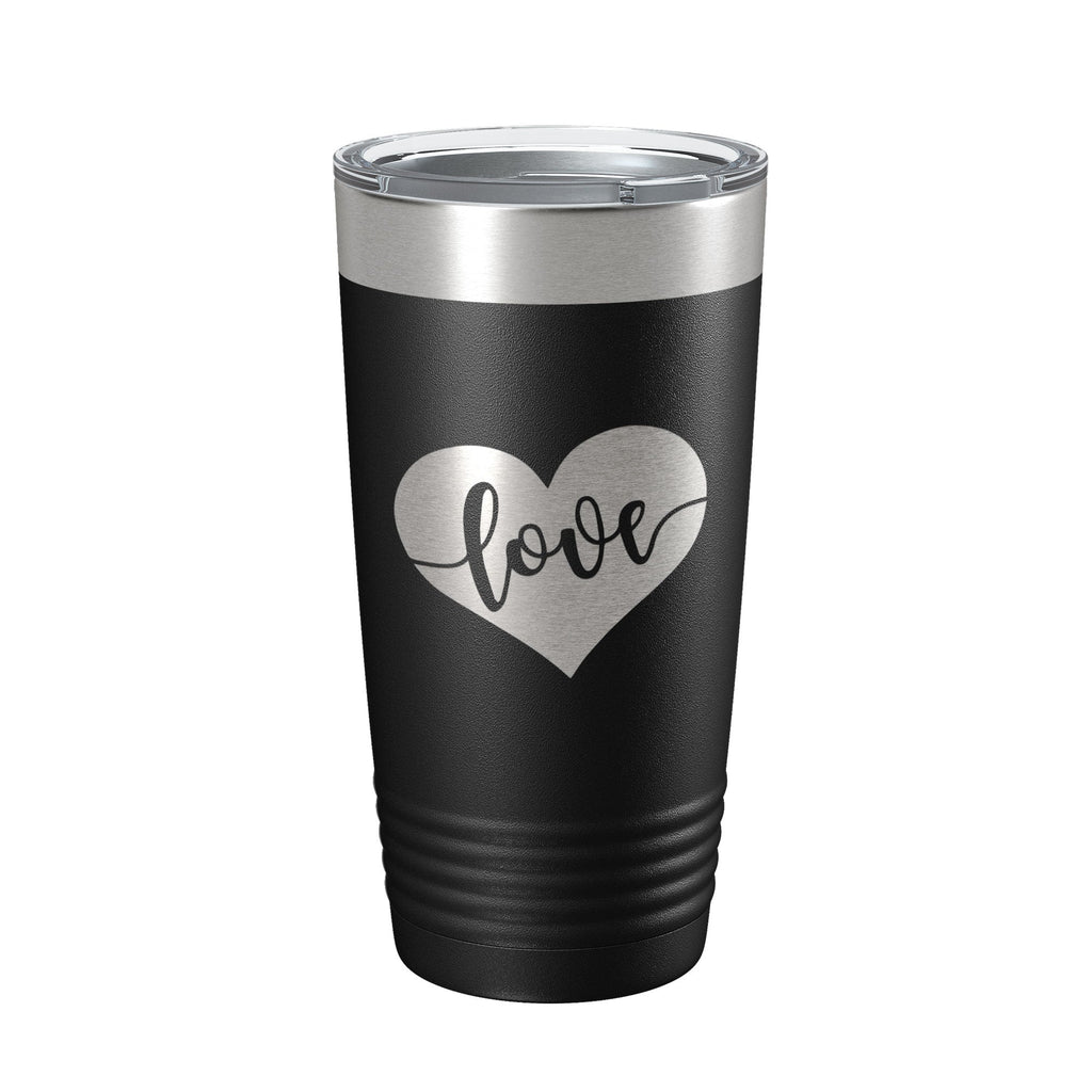 Love Tumbler Valentine's Day Heart Travel Mug Insulated Laser Engraved Coffee Cup 20 oz