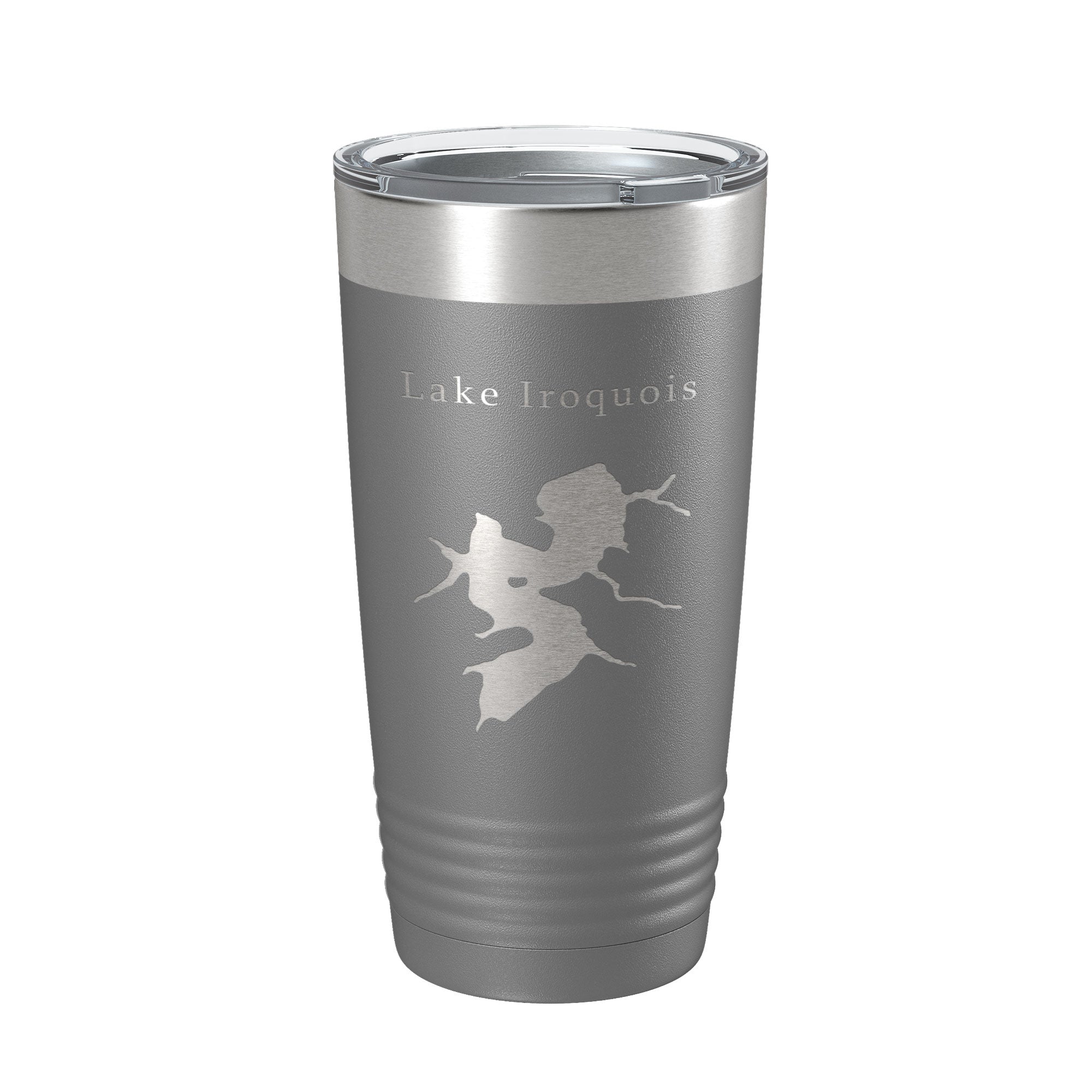 Lake Iroquois Map Tumbler Travel Mug Insulated Laser Engraved Coffee Cup Illinois 20 oz
