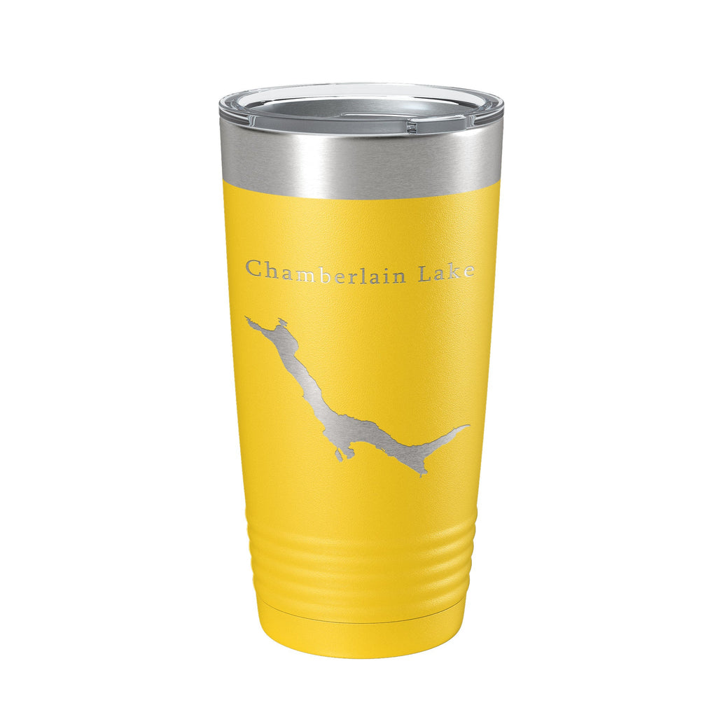 Chamberlain Lake Map Tumbler Travel Mug Insulated Laser Engraved Coffee Cup Maine 20 oz
