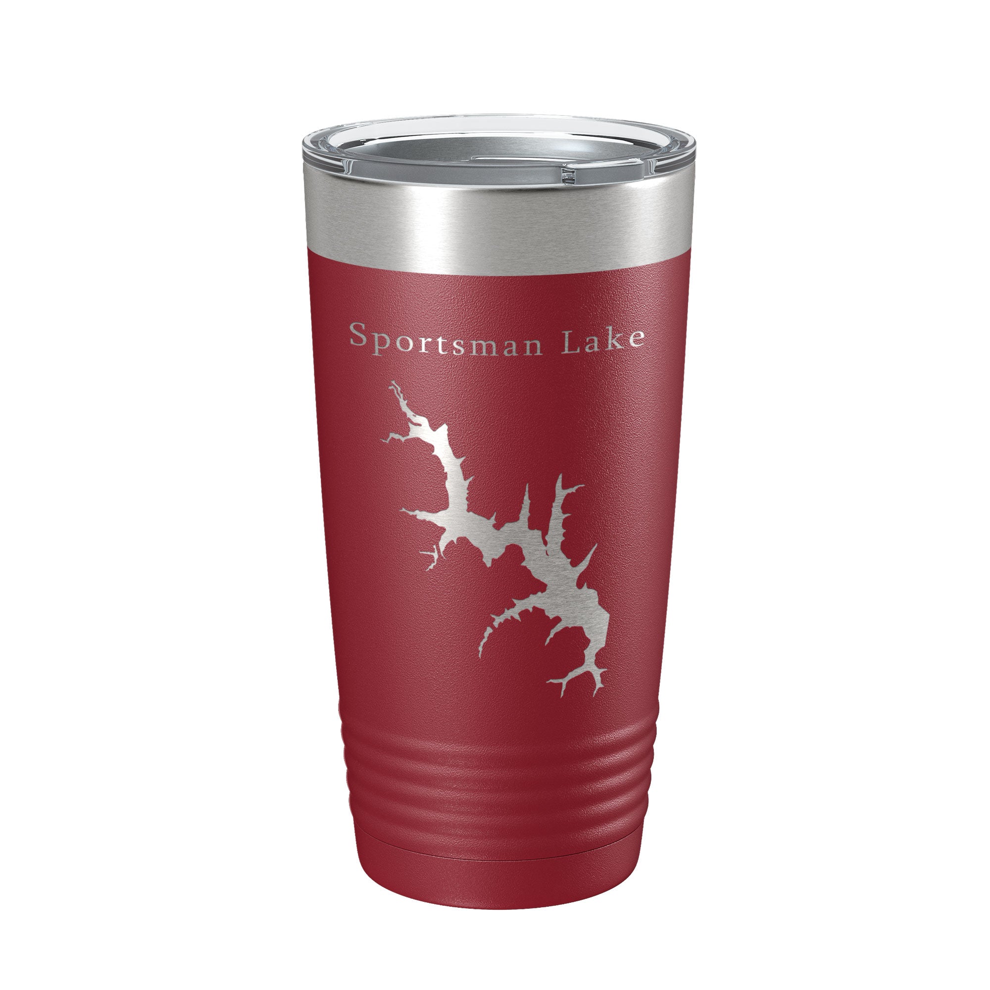 Sportsman Lake Map Tumbler Travel Mug Insulated Laser Engraved Coffee Cup Oklahoma 20 oz