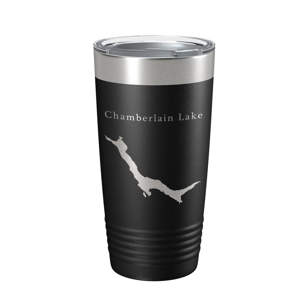 Chamberlain Lake Map Tumbler Travel Mug Insulated Laser Engraved Coffee Cup Maine 20 oz